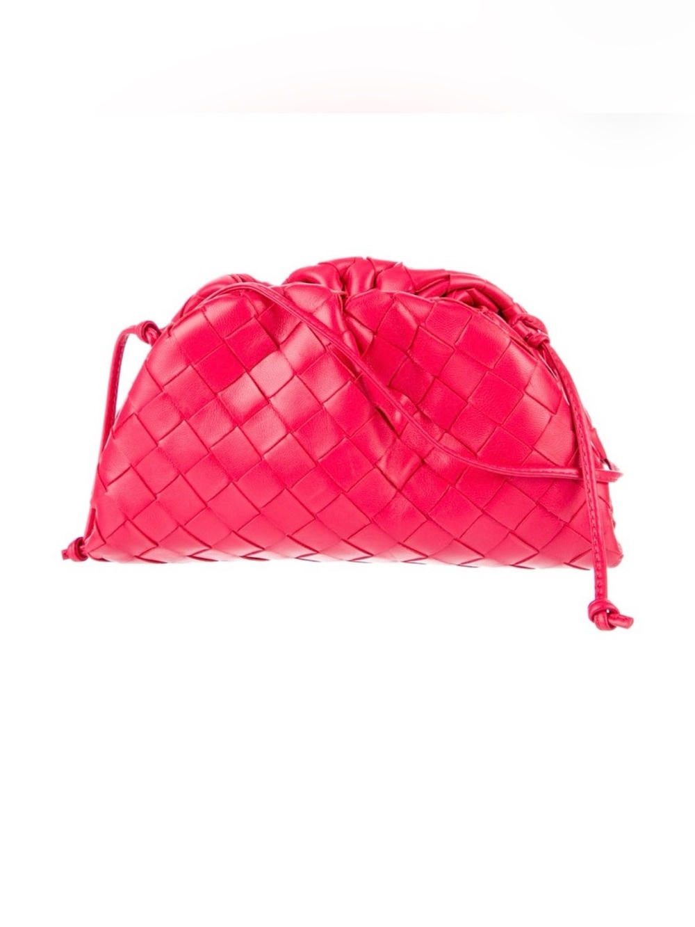 Bottega Veneta Mini Intrecciato Shoulder Bag - Red lambskin